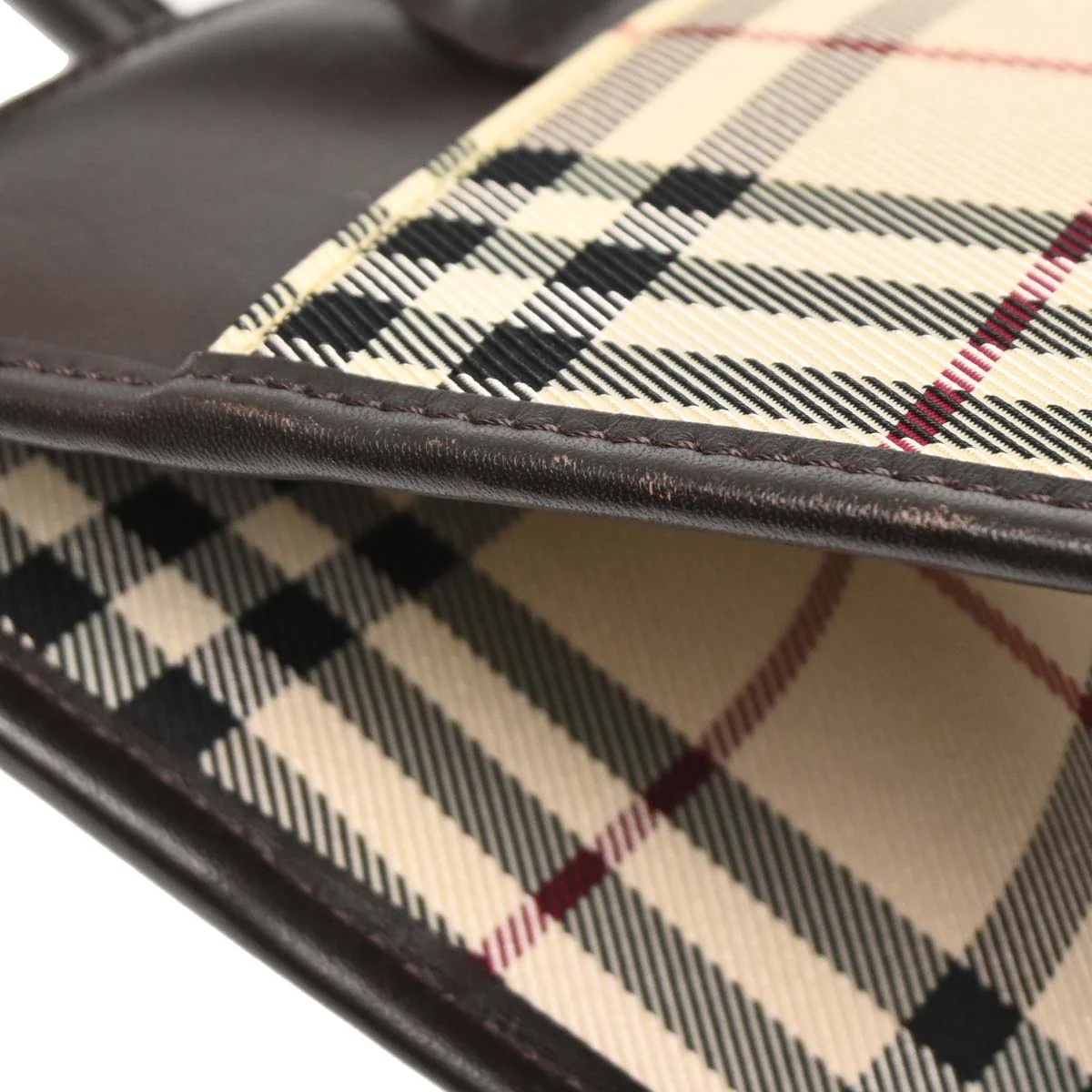 Burberry Beige Burberry Check Handbag - Image 5