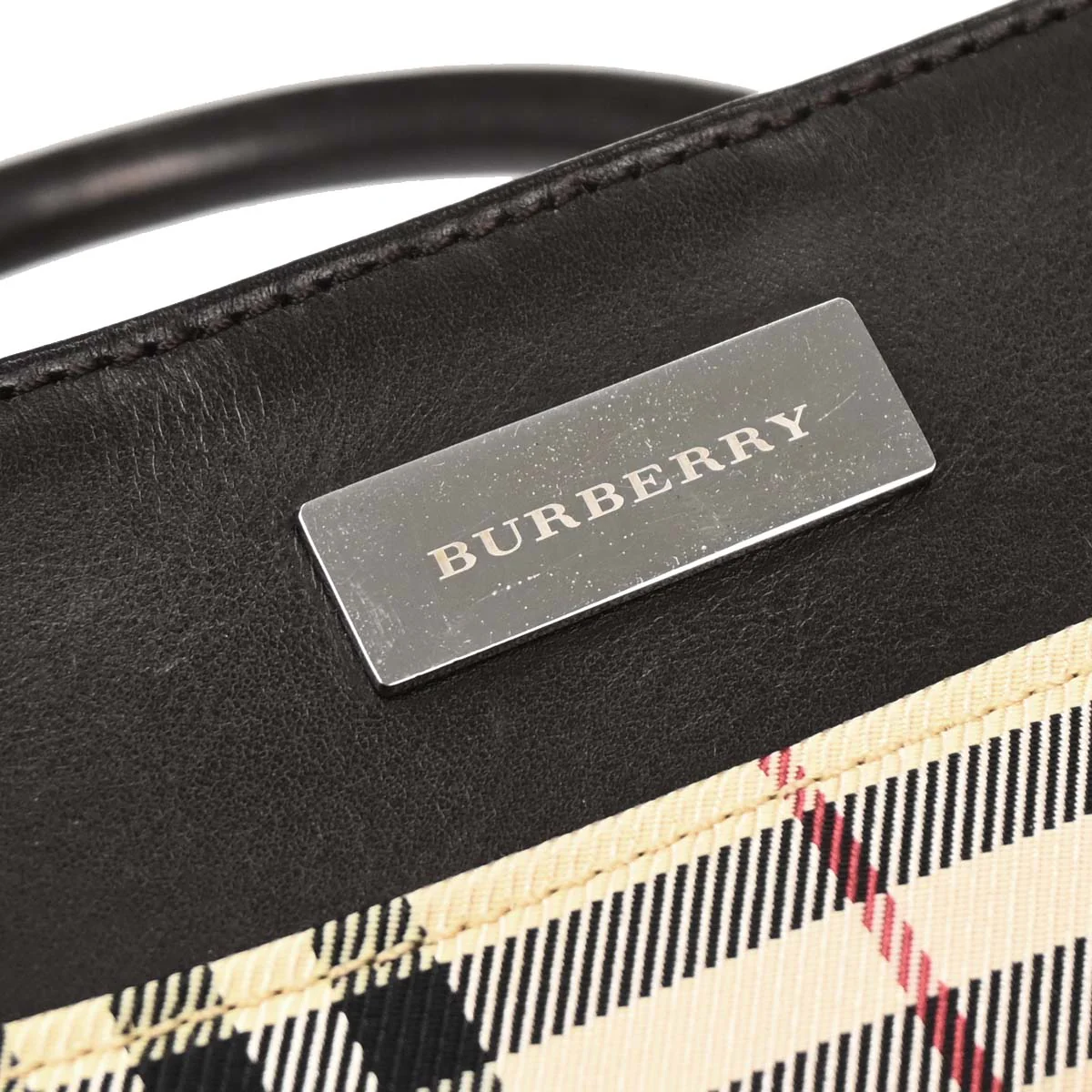 Burberry Beige Burberry Check Handbag - Image 7