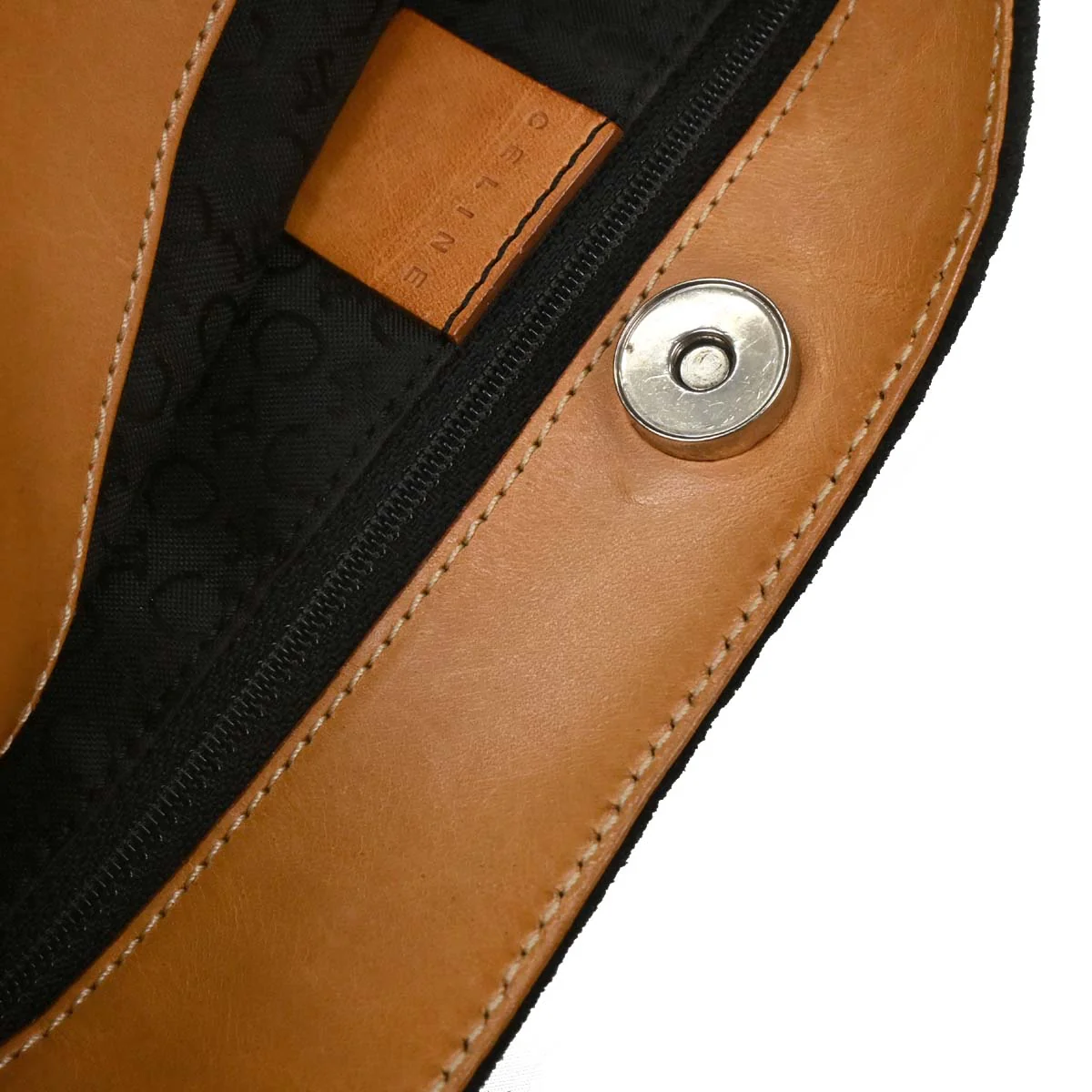 Celine Black Suede Macadam C Handbag - Image 9
