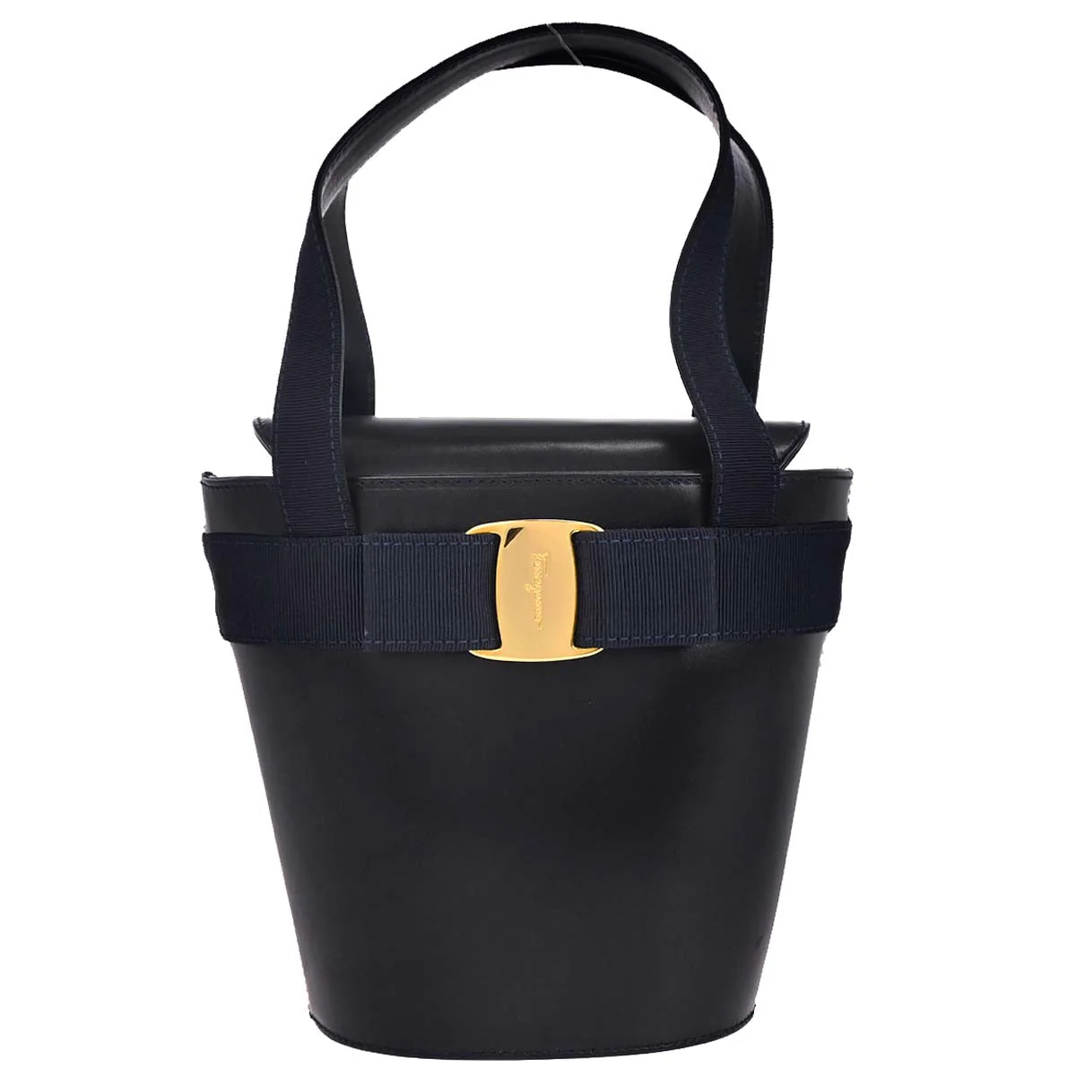 Salvatore Ferragamo Navy Vara Bow Handbag