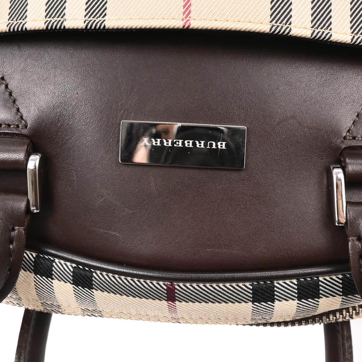 Burberry Beige Burberry Check Handbag - Image 6
