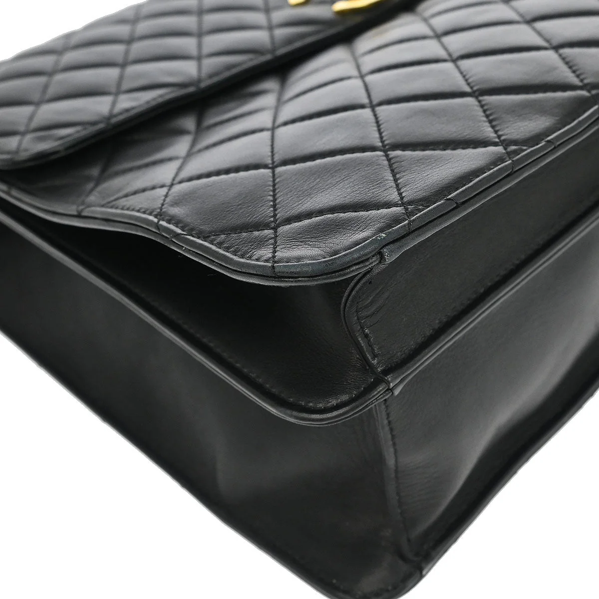 Chanel 1994-1996 Black Lambskin 2way Briefcase Handbag - Image 3
