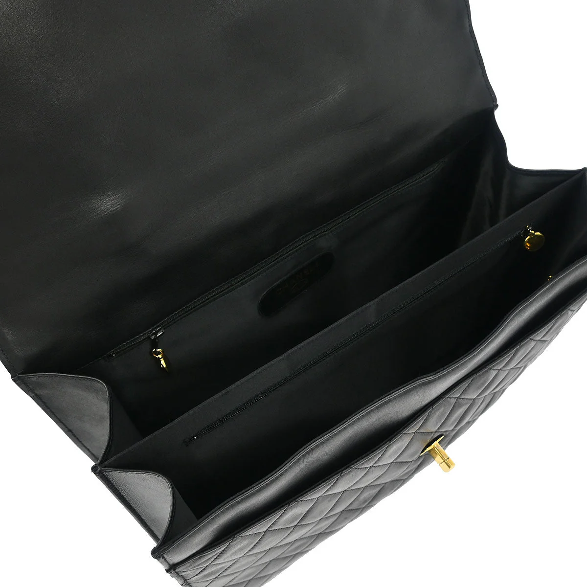 Chanel 1994-1996 Black Lambskin 2way Briefcase Handbag - Image 8