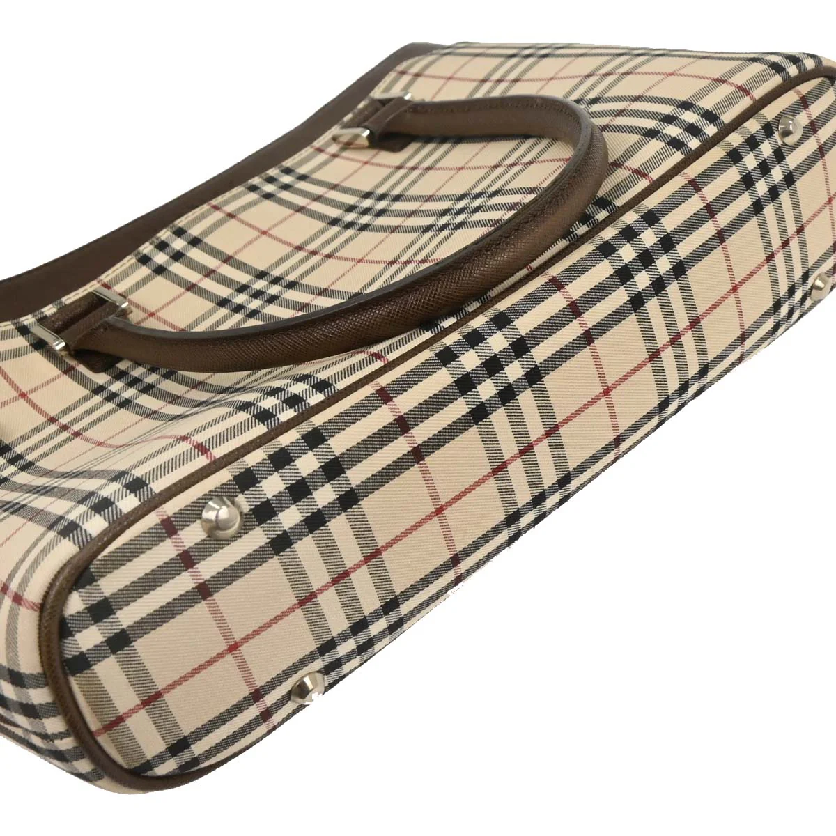 Burberry Beige Brown Burberry Check Tote Bag - Image 5