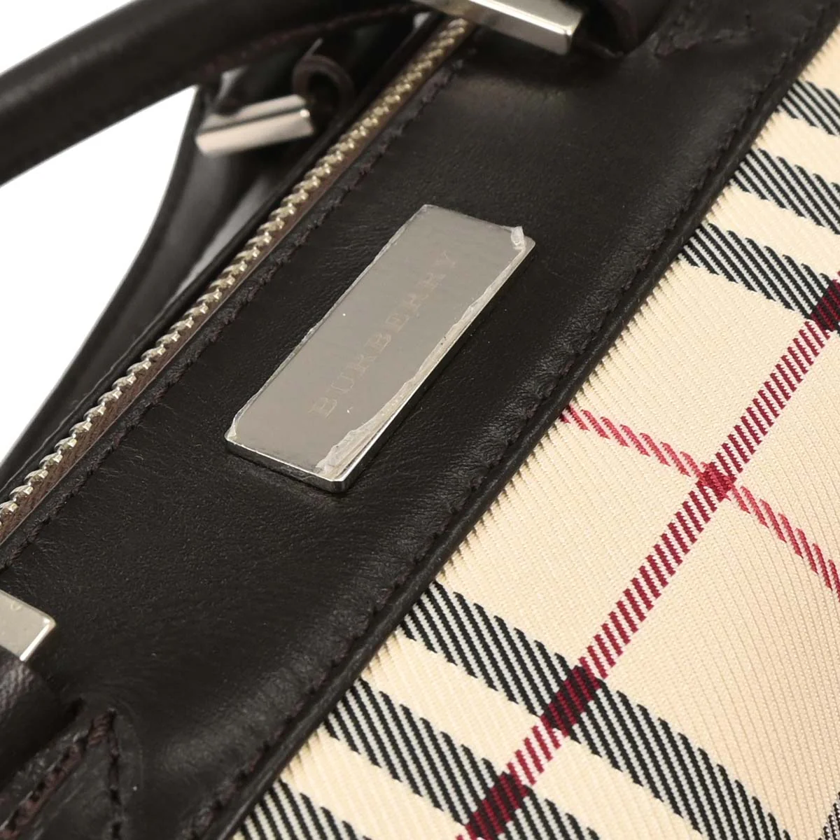 Burberry Beige Burberry Check Handbag - Image 5