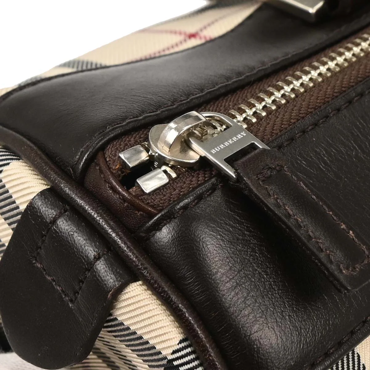 Burberry Beige Burberry Check Handbag - Image 8