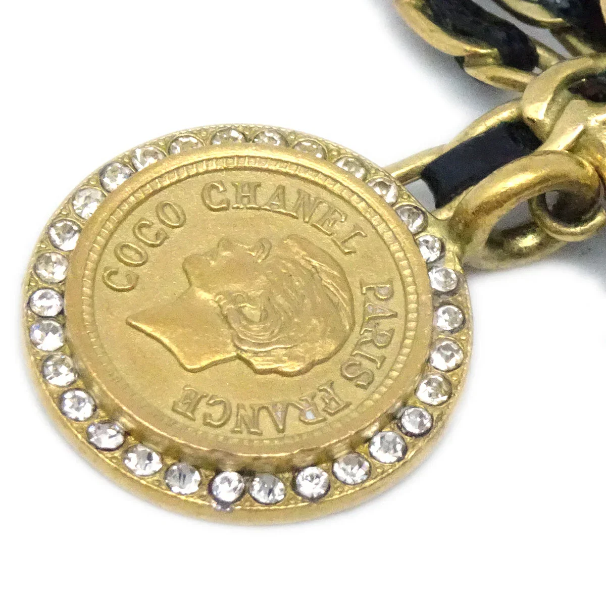 Chanel Bow Medallion Rhinestone Pendant Necklace 95P - Image 2