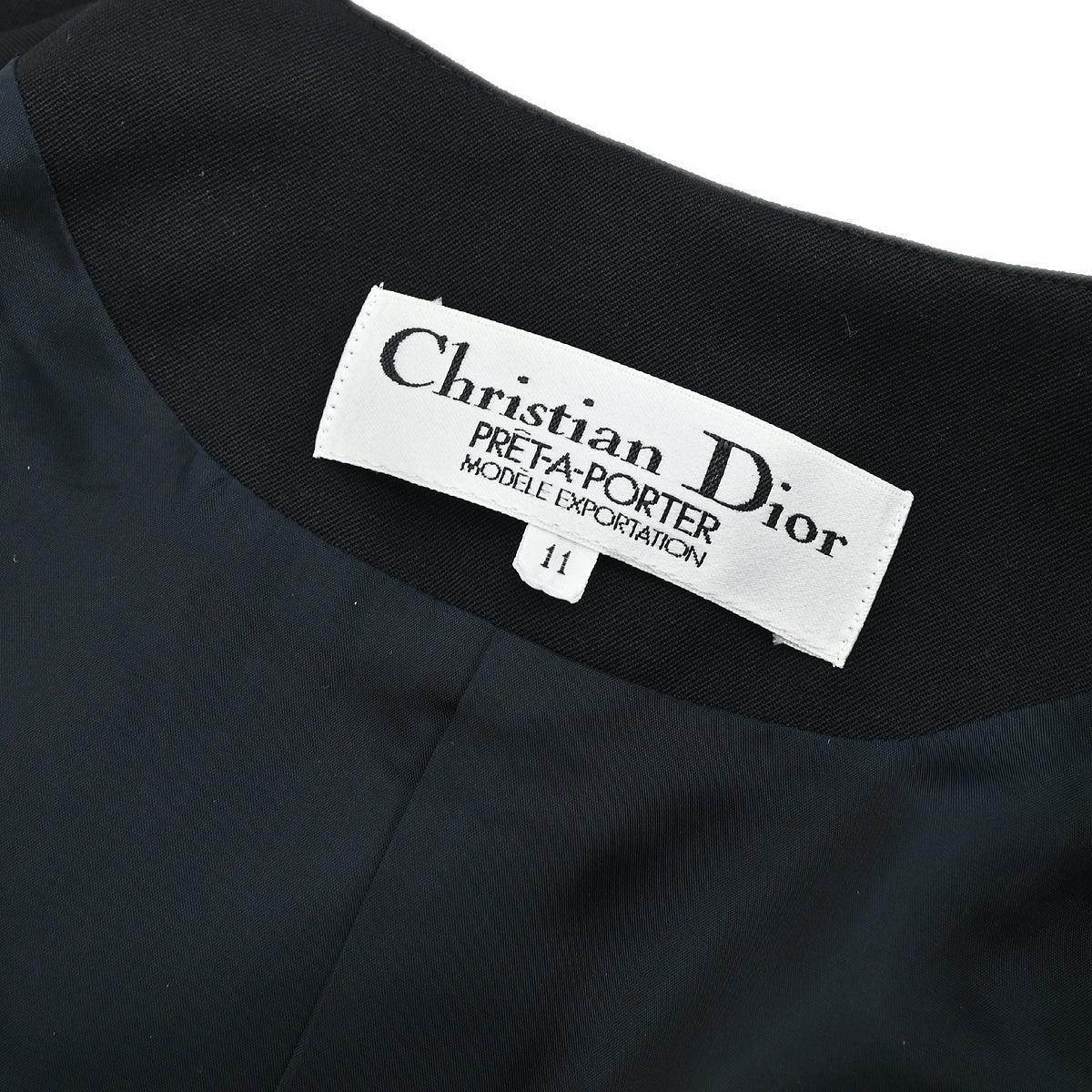 Christian Dior Collarless Jacket Black - Image 8