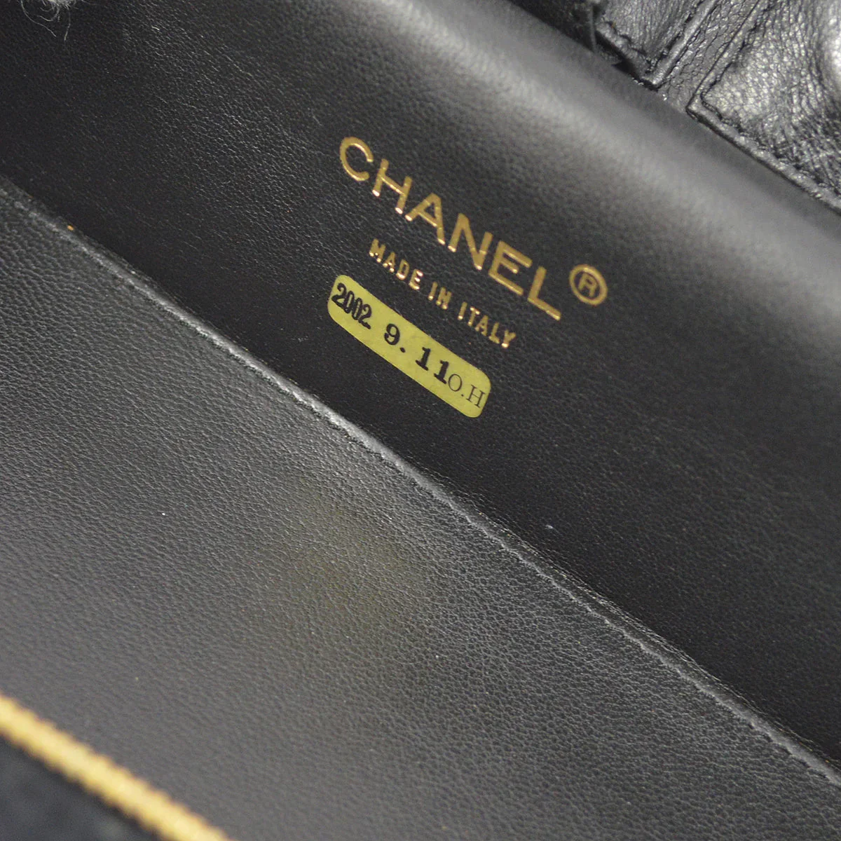 Chanel 2001-2003 Black Wool Wild Stitch Vanity Handbag - Image 10