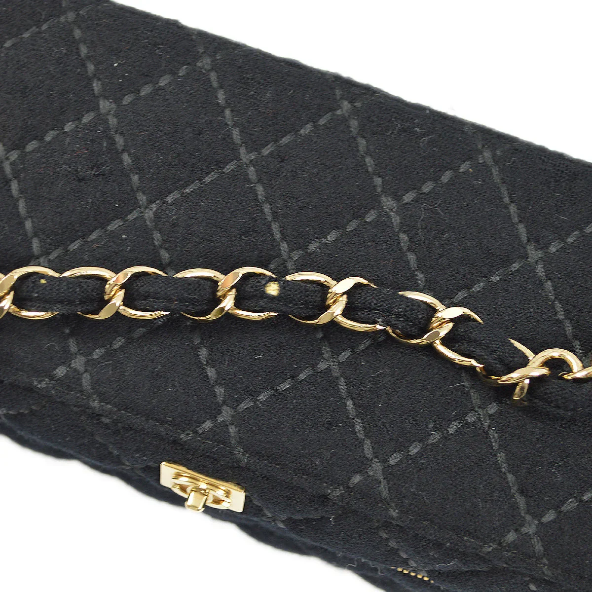 Chanel 2001-2003 Black Wool Wild Stitch Vanity Handbag - Image 8