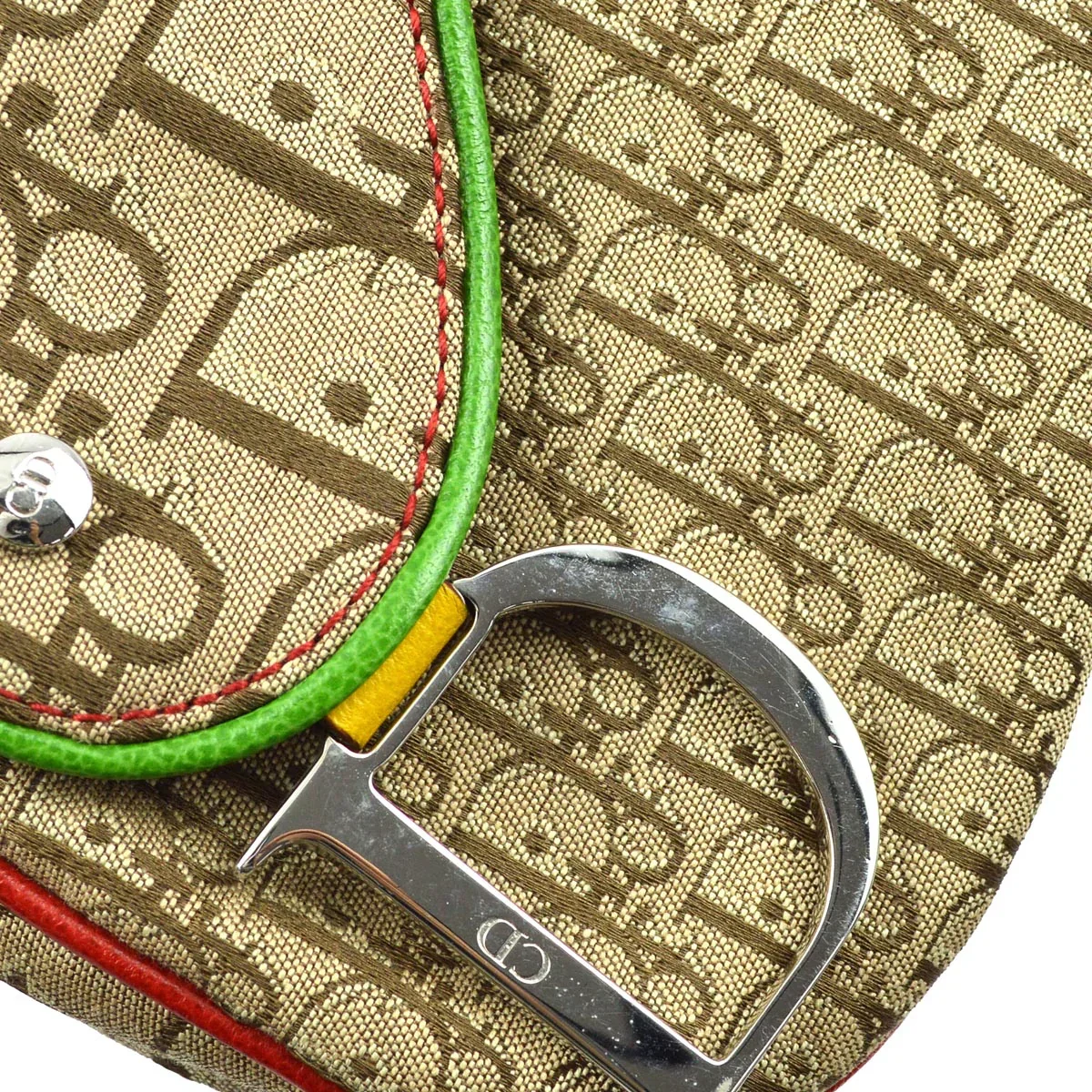 Christian Dior 2004 Rasta-Color Trotter Saddle Shoulder Bag - Image 5