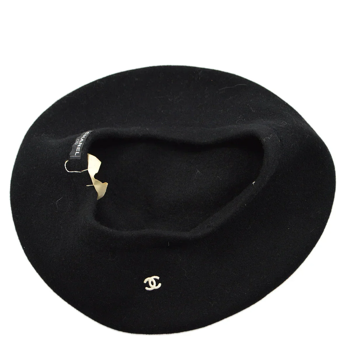 Chanel Oversize Black Hat Beret #57 Small Good - Image 4