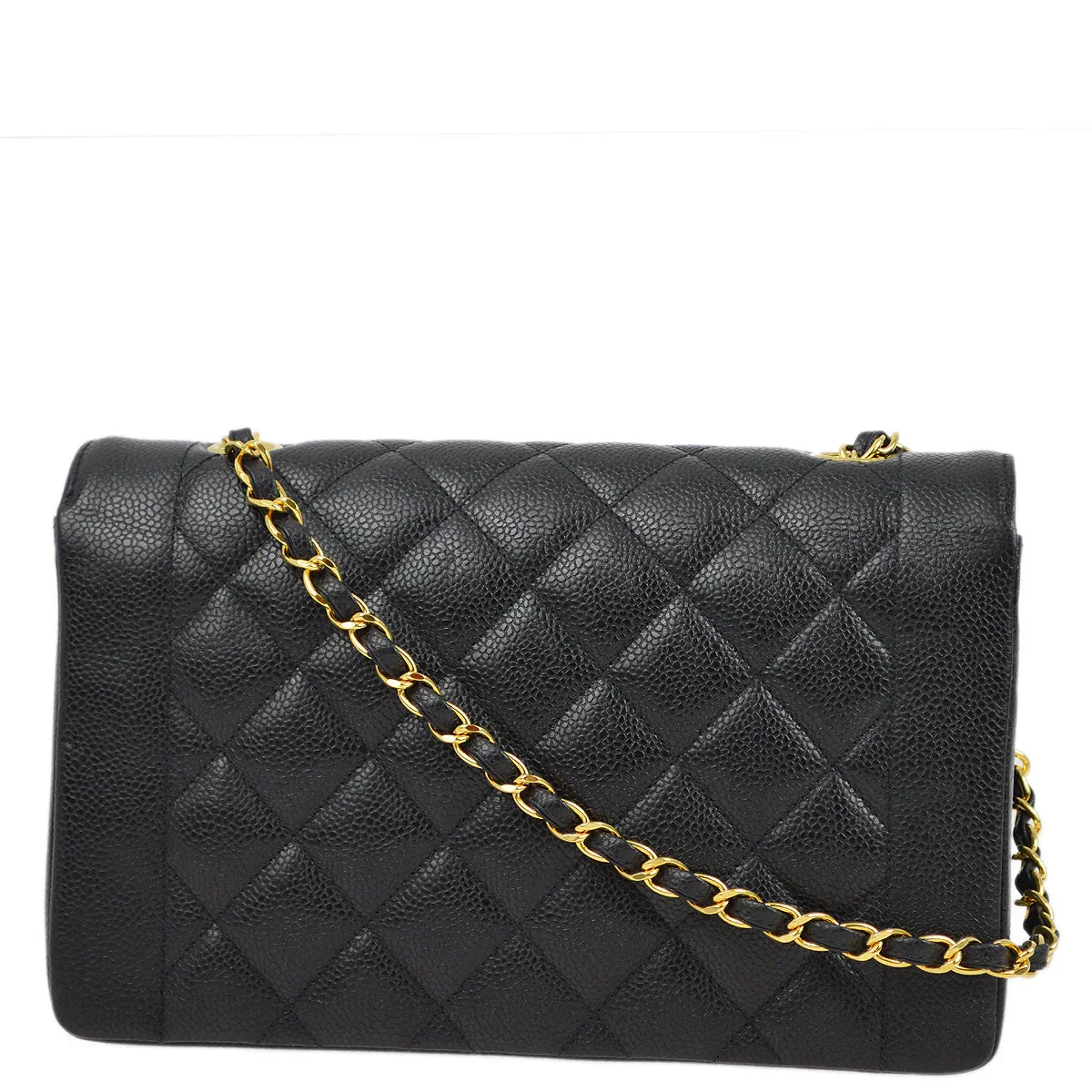 Chanel 1994-1996 Black Caviar Medium Diana Shoulder Bag - Image 2