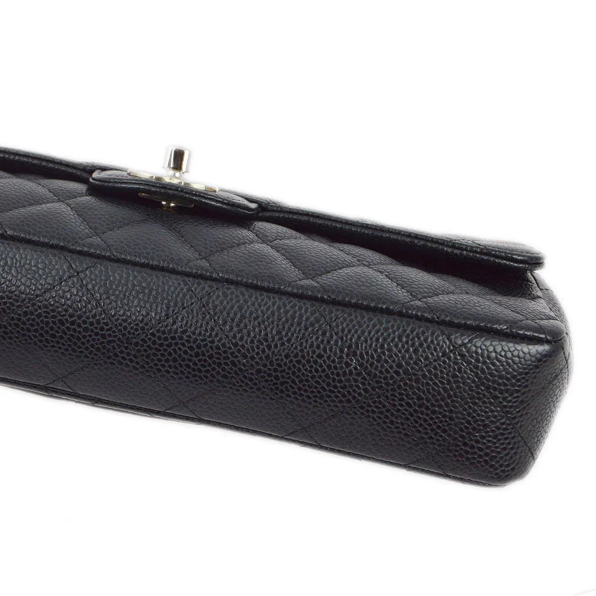Chanel 2006-2008 Black Caviar East West Shoulder Bag - Image 4