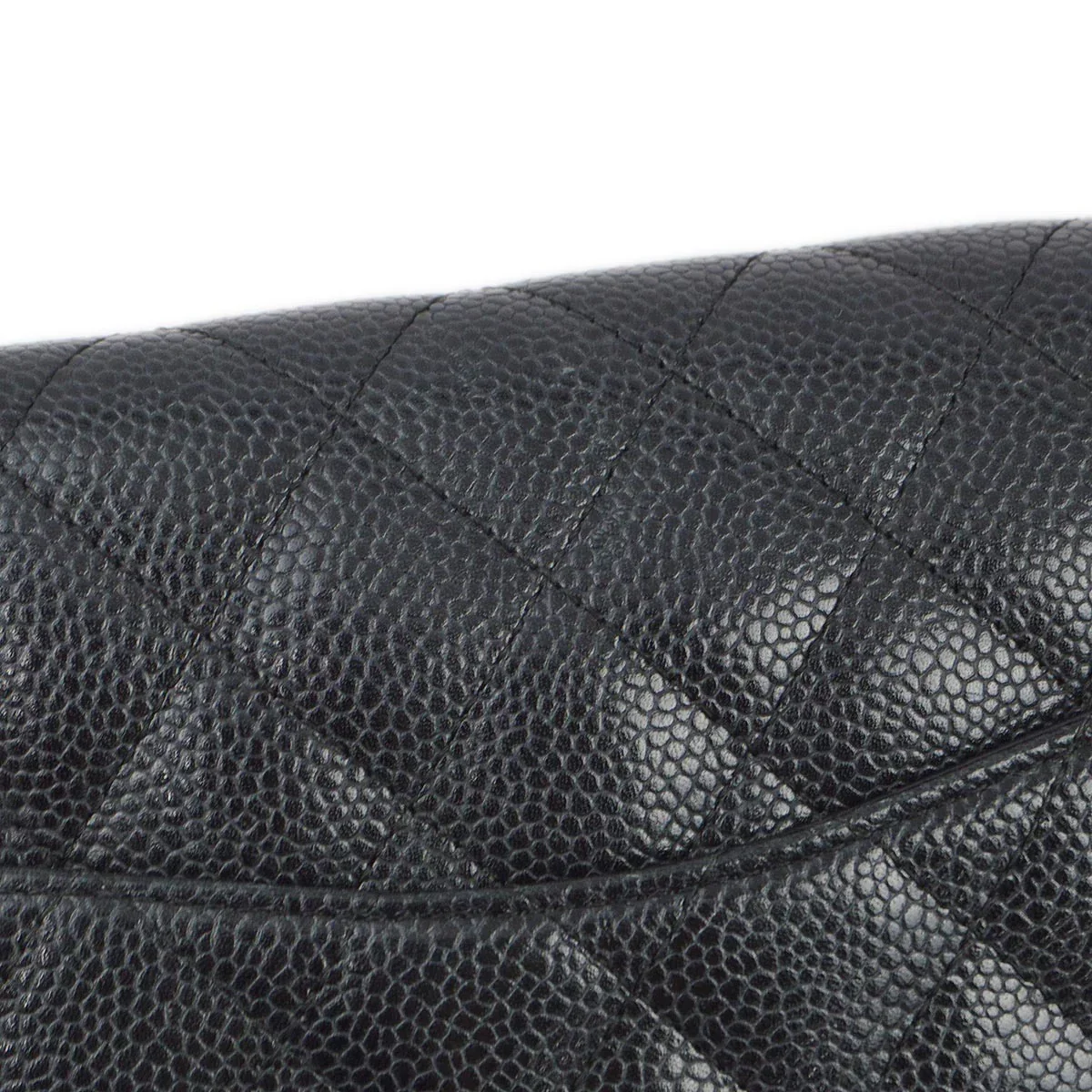 Chanel 2006-2008 Black Caviar East West Shoulder Bag - Image 5