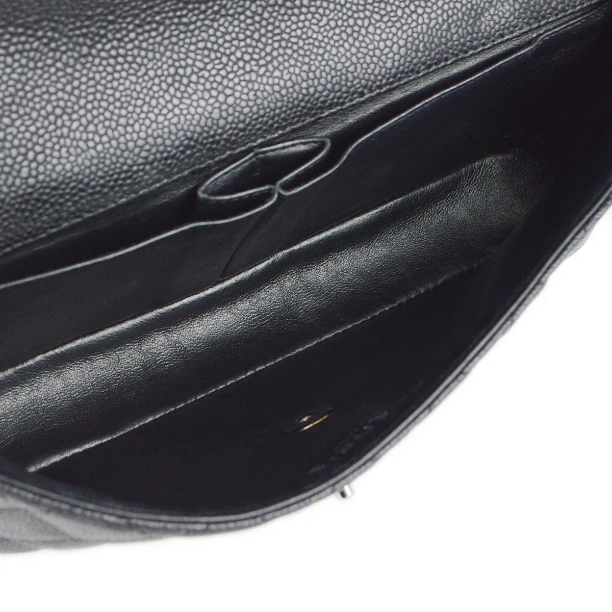 Chanel 2006-2008 Black Caviar East West Shoulder Bag - Image 8