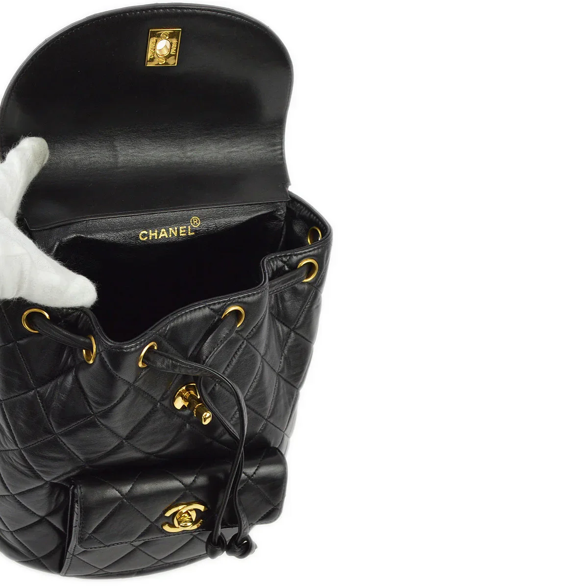 Chanel Black Lambskin Large Duma Backpack - Image 8