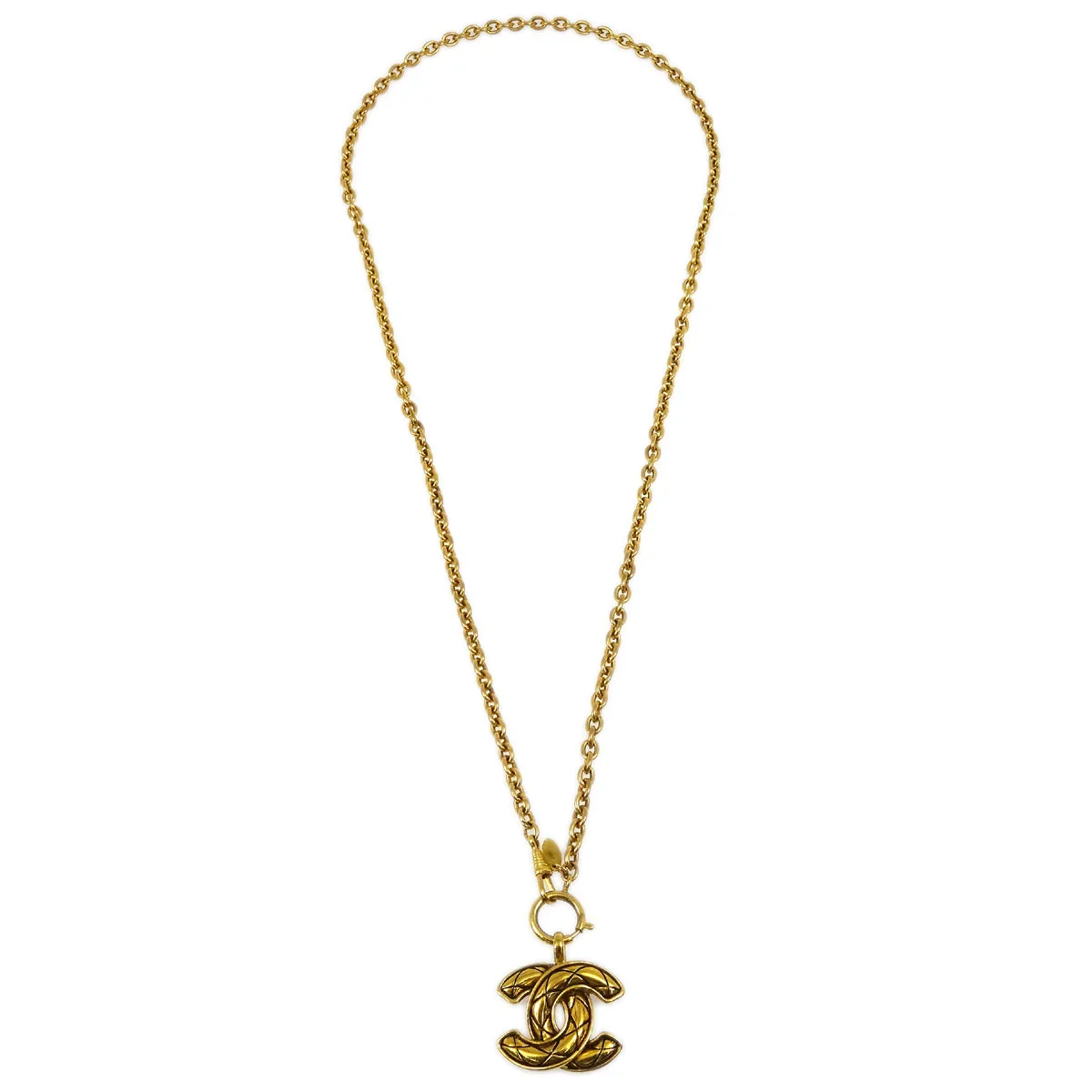 Chanel Gold CC Pendant Necklace 9982 - Image 2