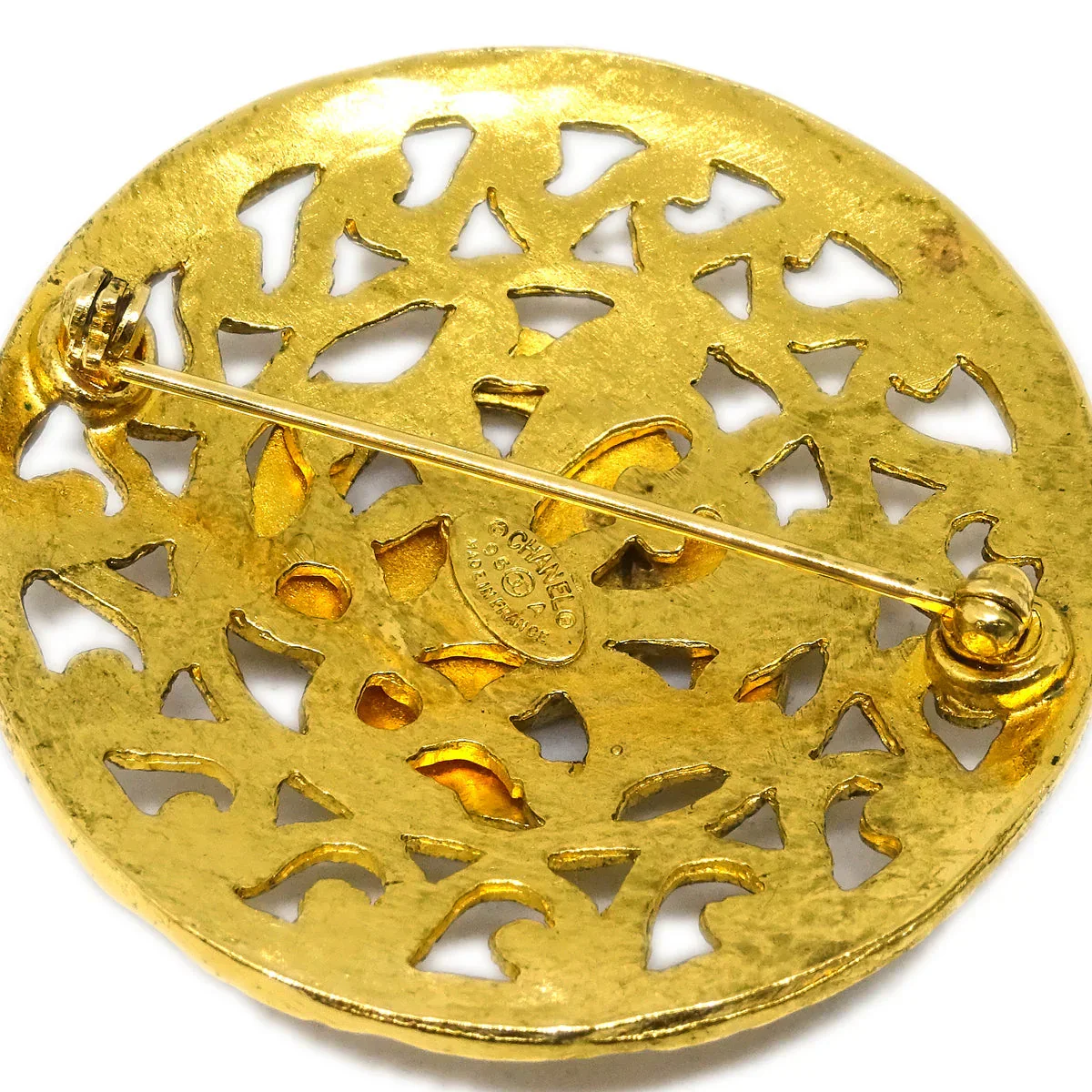 Chanel Medallion Brooch Pin Gold 95A - Image 3