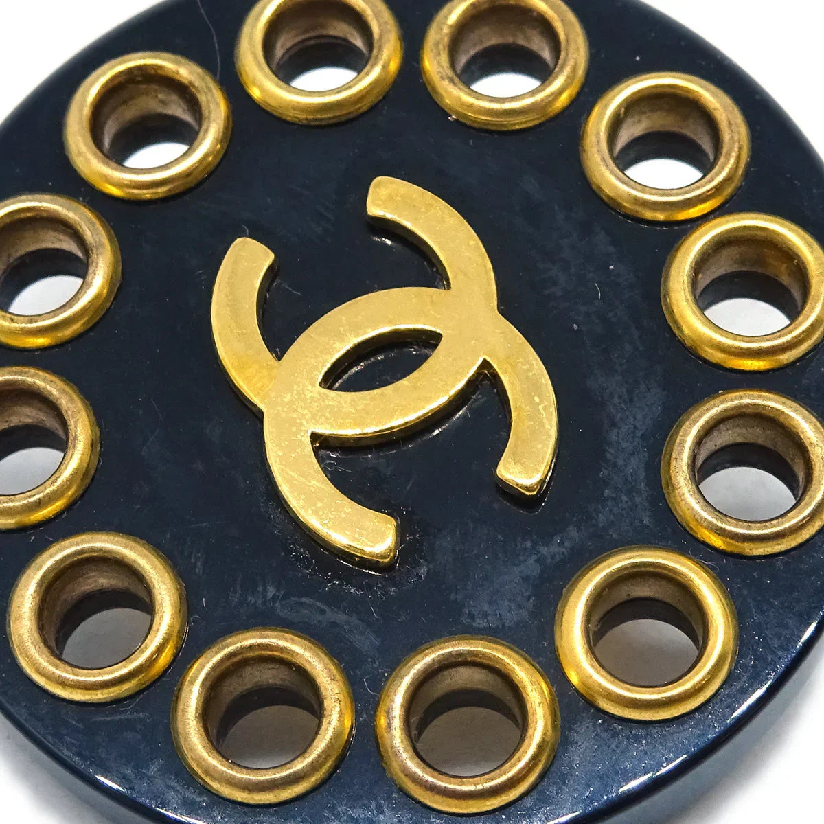 Chanel Black Button Earrings Clip-On 28 - Image 2