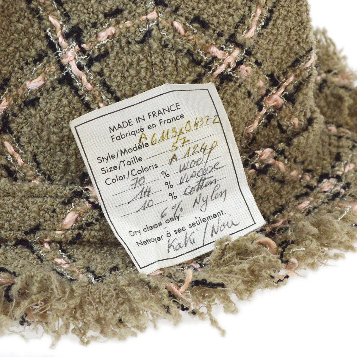 Chanel Tweed Hat #57 Gray Small Good - Image 6