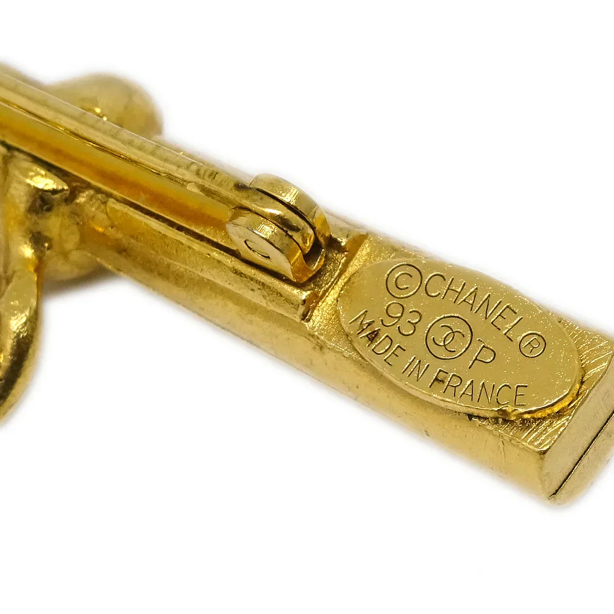 Chanel Bow And Arrow Heart Brooch Pin Gold 93P - Image 4