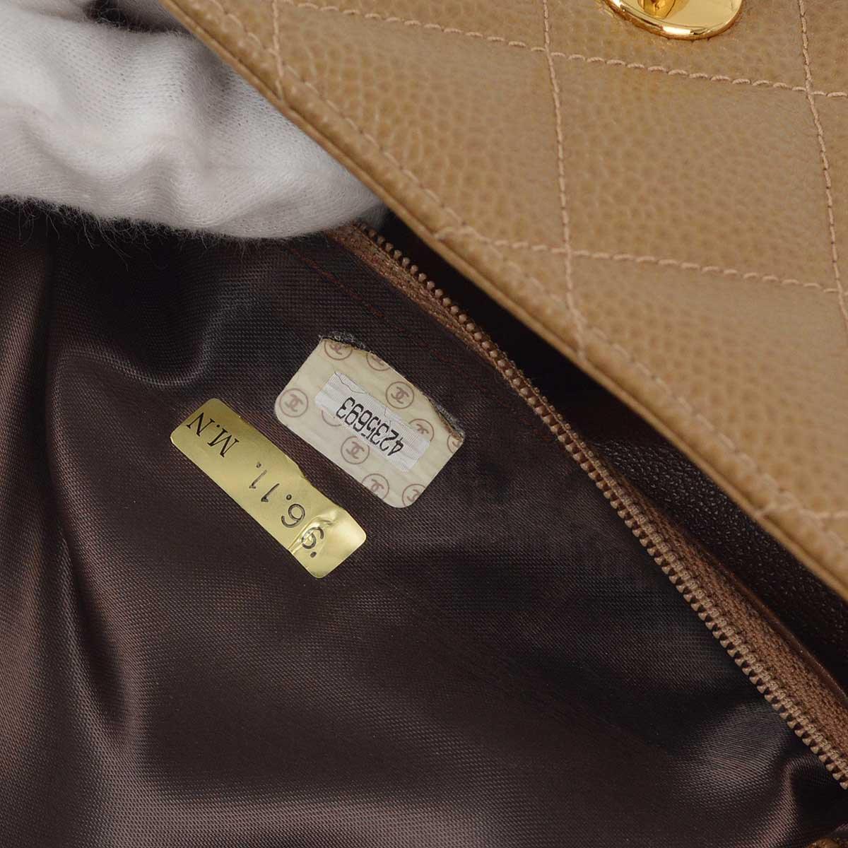 Chanel 1996-1997 Brown Caviar Straight Flap Shoulder Bag - Image 10
