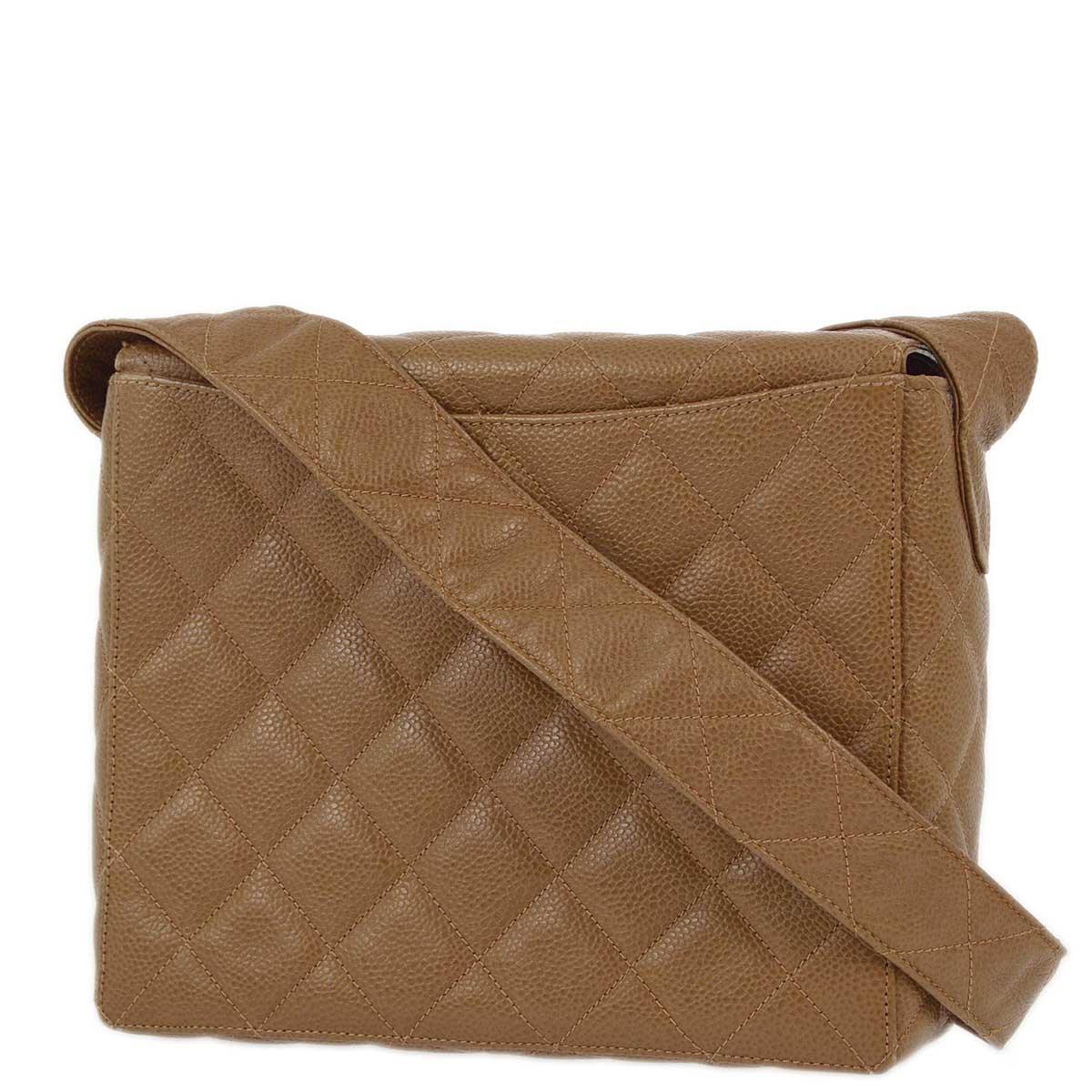 Chanel 1996-1997 Brown Caviar Straight Flap Shoulder Bag - Image 2