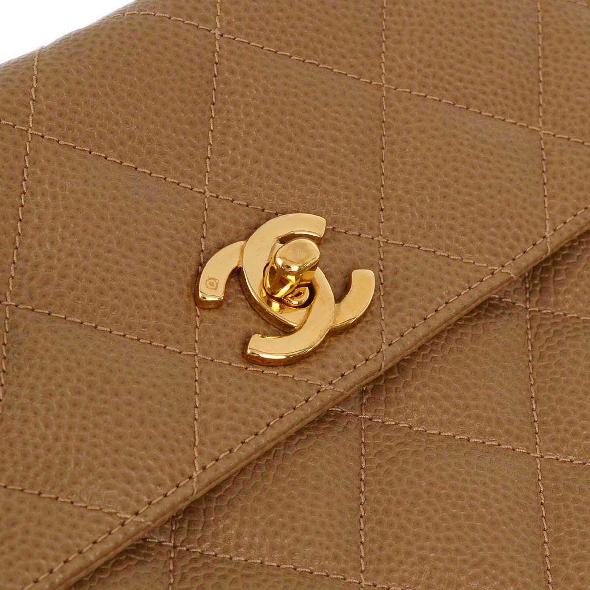 Chanel 1996-1997 Brown Caviar Straight Flap Shoulder Bag - Image 3