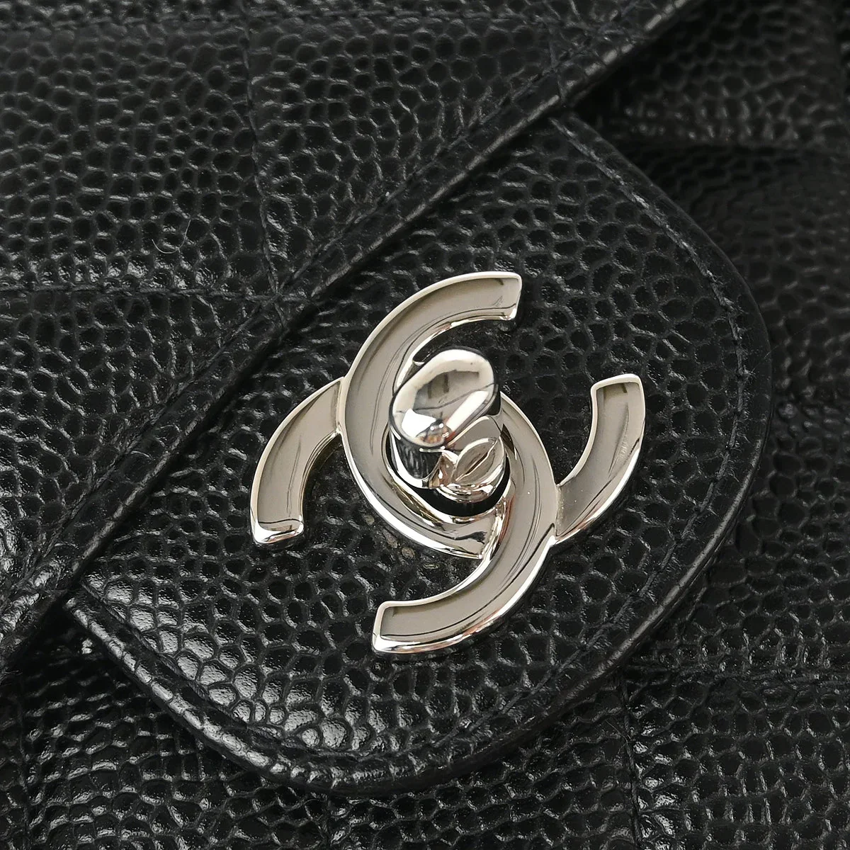 Chanel 2000-2001 Black Caviar Small Classic Double Flap Shoulder Bag - Image 4