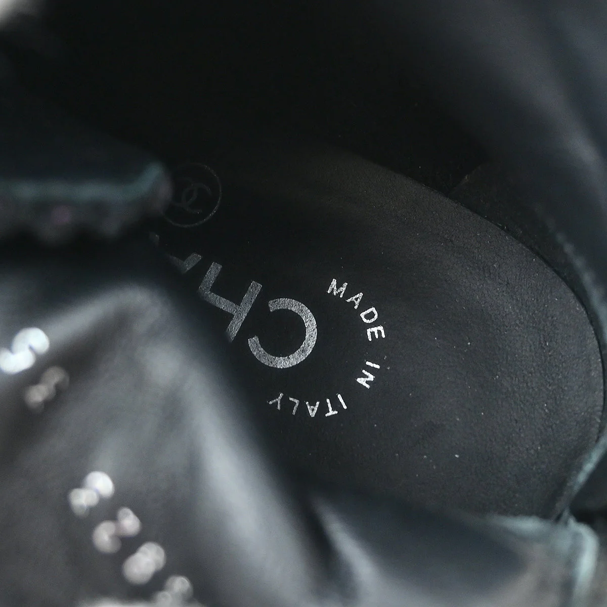 Chanel * Black Corduroy Lace Up Boots #35 - Image 7