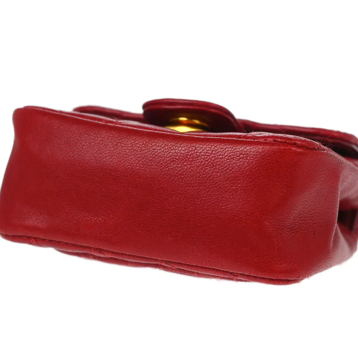 Chanel Red Lambskin Classic Flap Micro Bum Belt Bag - Image 4