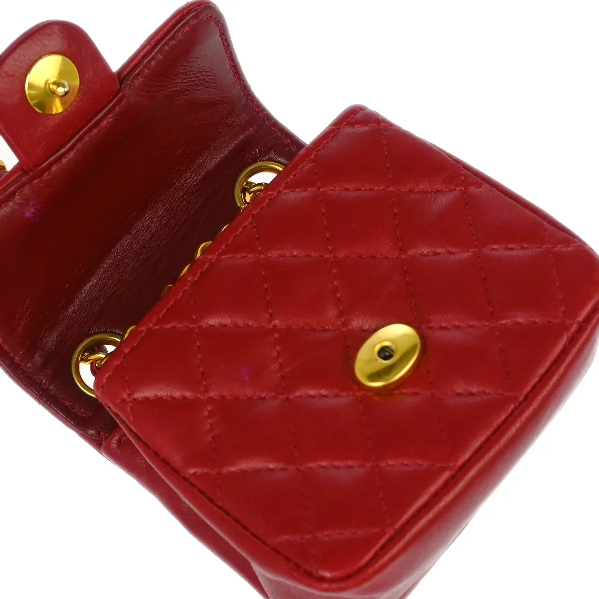 Chanel Red Lambskin Classic Flap Micro Bum Belt Bag - Image 7