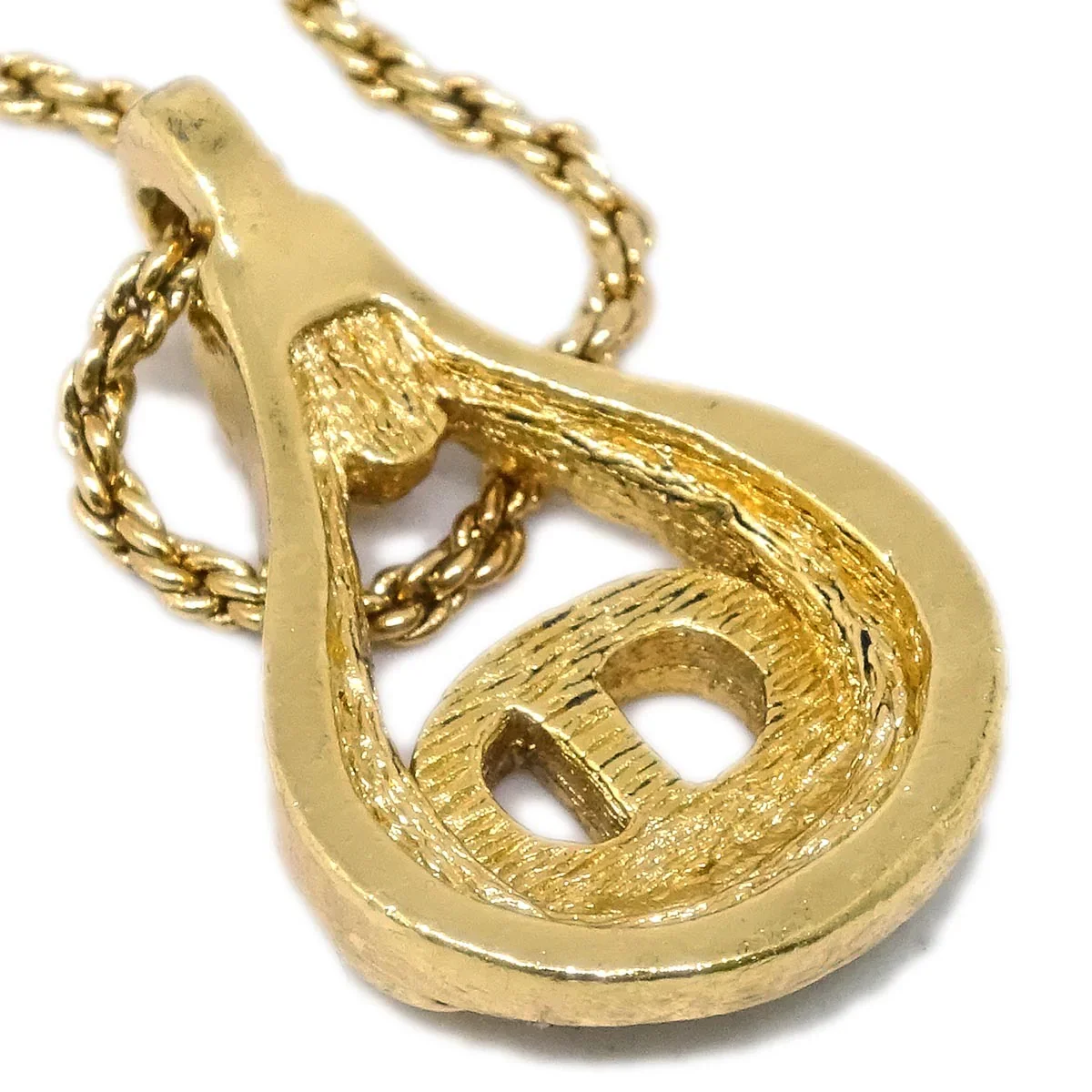 Christian Dior Necklace Pendant Gold Rhinestone - Image 3