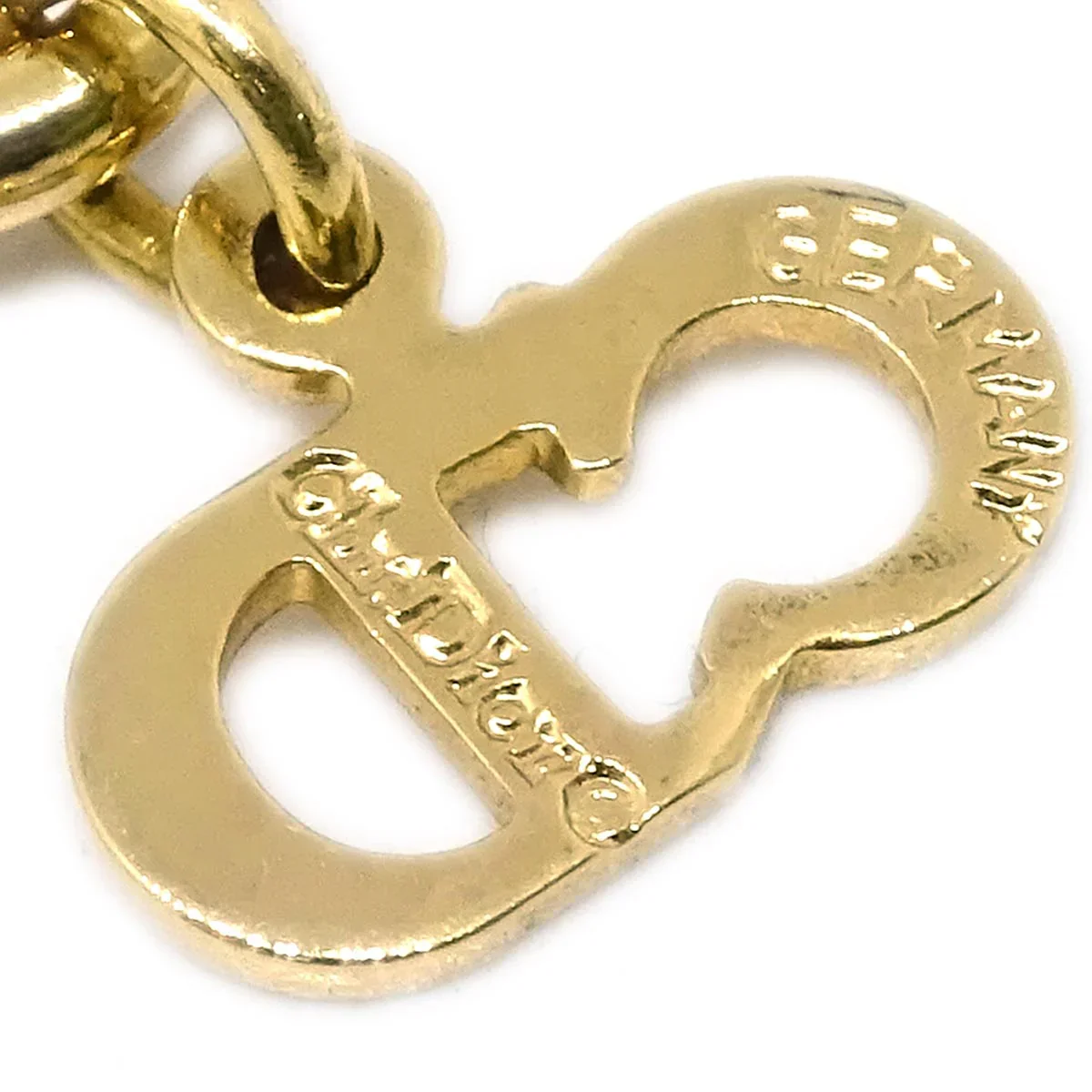 Christian Dior Necklace Pendant Gold Rhinestone - Image 4
