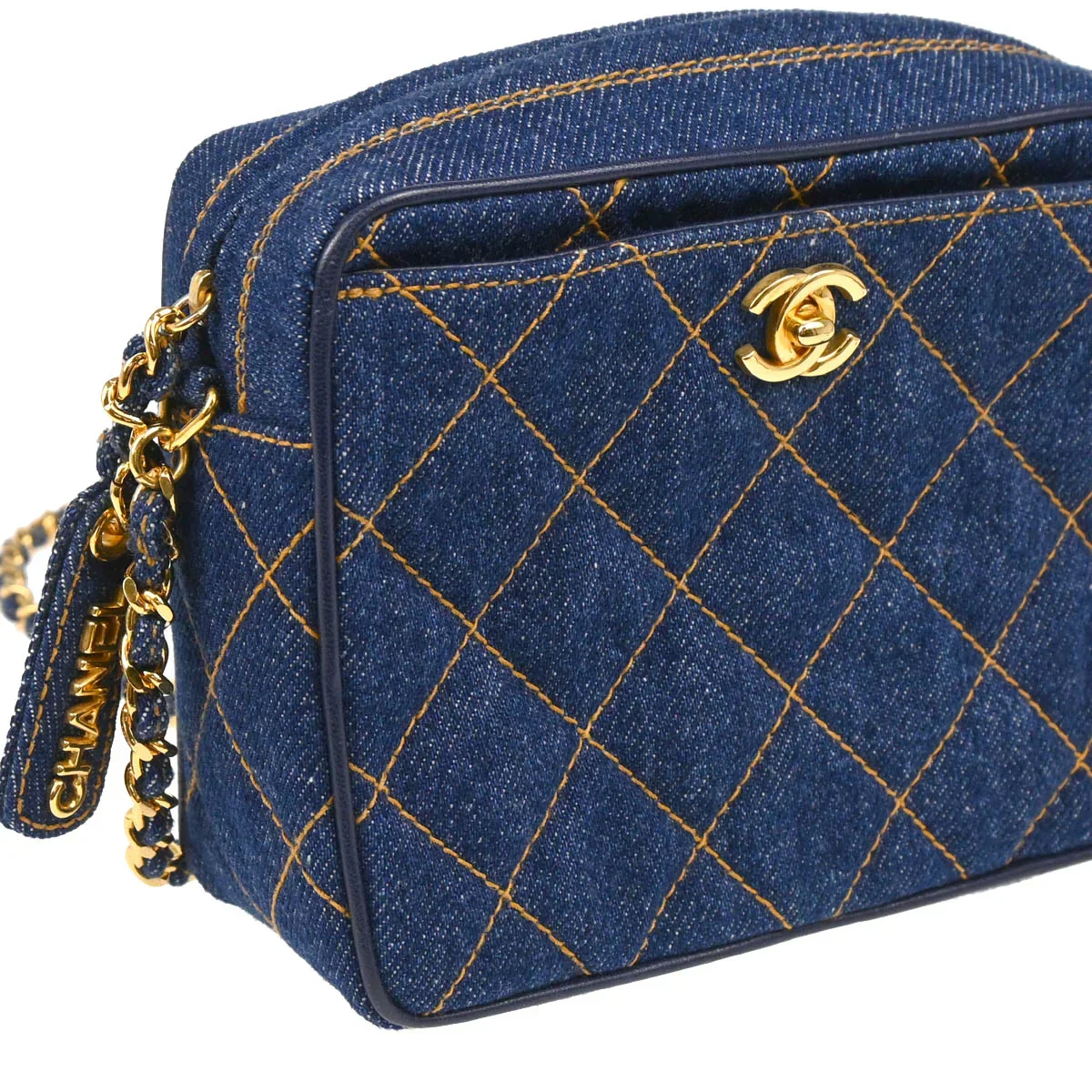 Chanel 1996-1997 Indigo Denim Shoulder Bag - Image 3