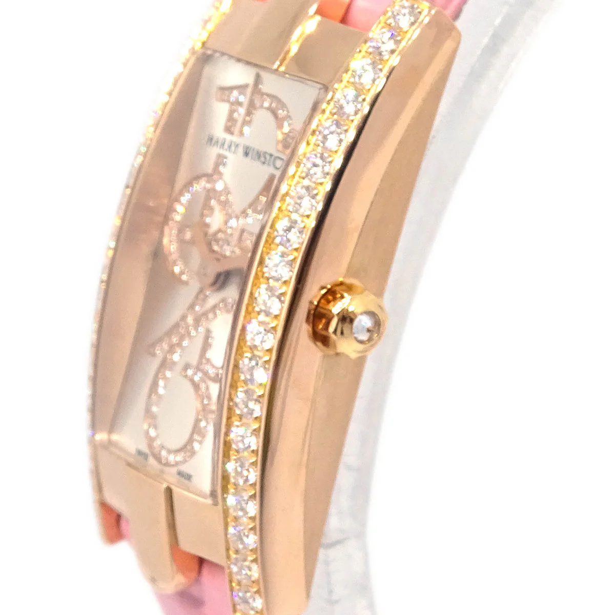 Harry Winston * 332LQR Avenue C Mini Quartz Watch 18KPG Diamond - Image 4