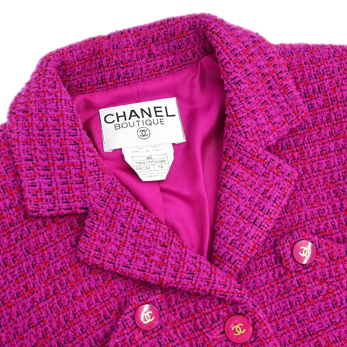 Chanel 1995 Setup Suit Jacket Skirt Purple #34 - Image 3