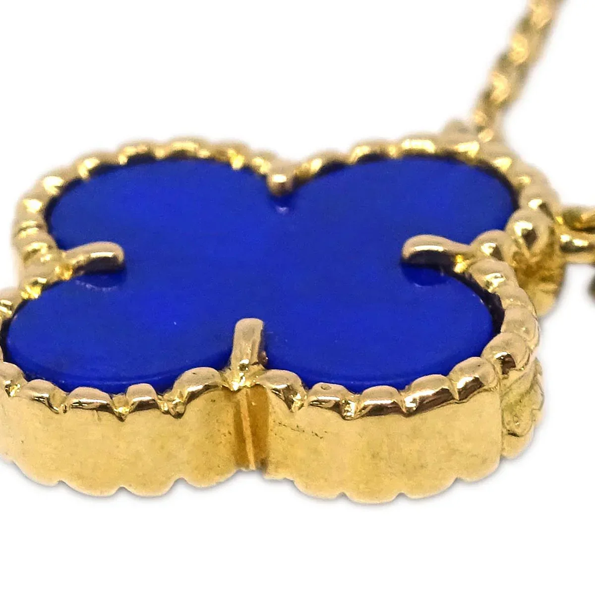 Van Cleef & Arpels Vintage Alhambra Pendant Necklace 750 Lapis Lazuli - Image 4