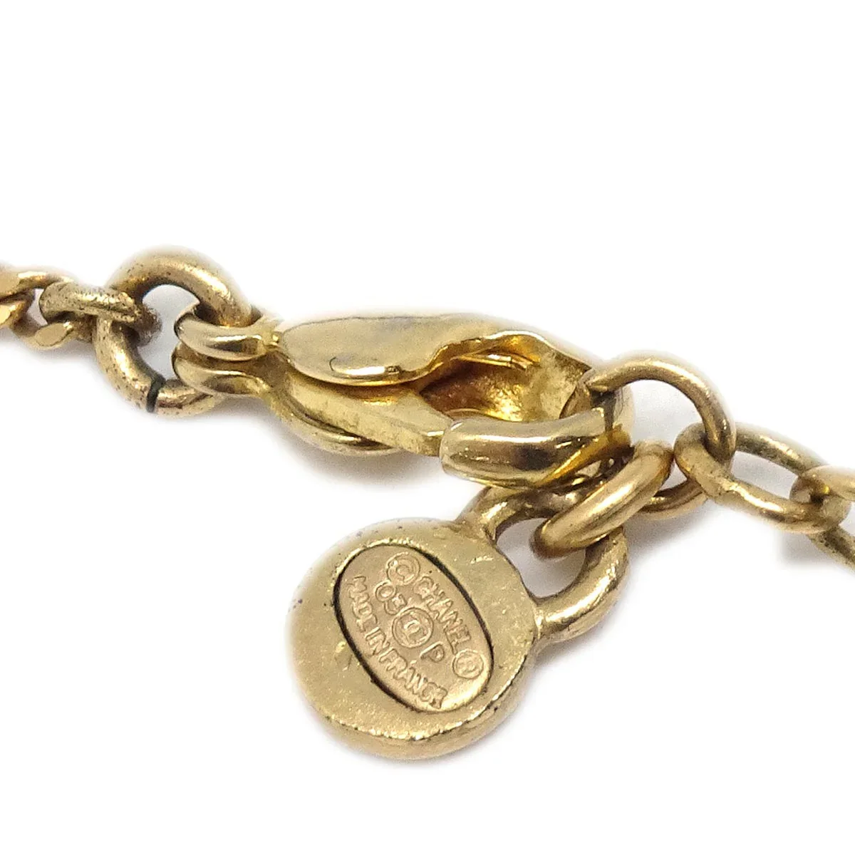 Chanel Icon Gold Chain Pendant Necklace Rhinestone 03P - Image 4