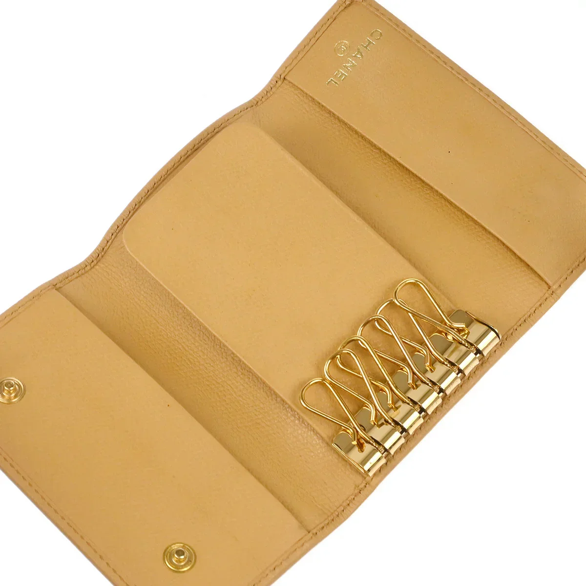 Chanel 2005-2006 Beige Calfskin Six Hook Key Case Small Good - Image 4