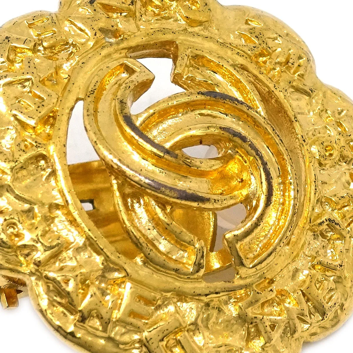 Chanel Rhombus Earrings Clip-On Gold 95A - Image 2