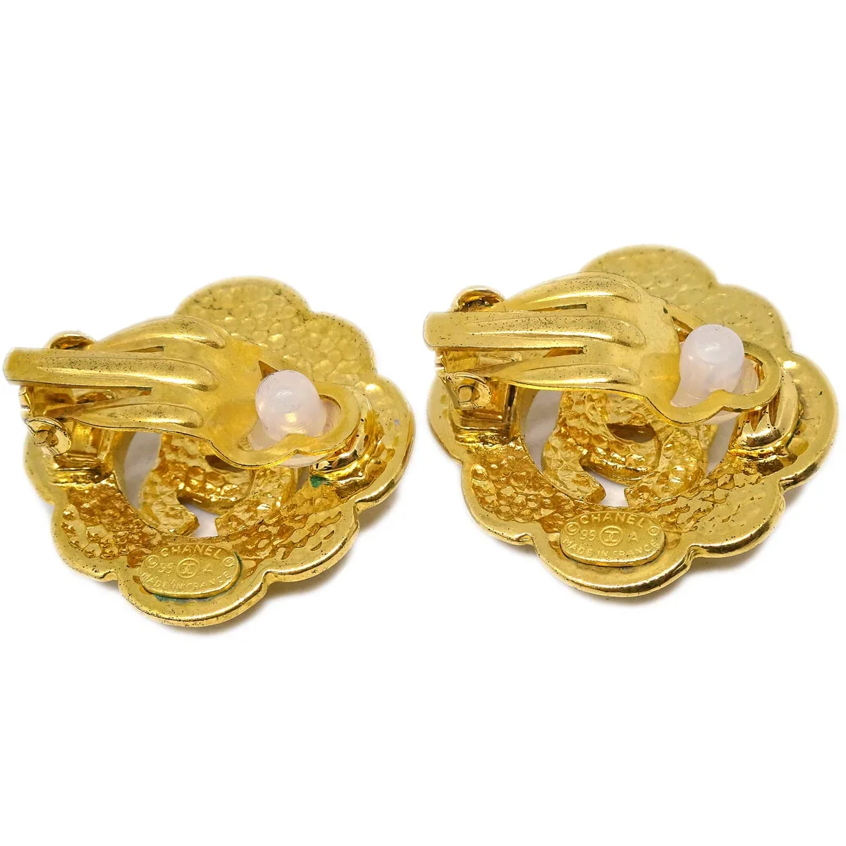 Chanel Rhombus Earrings Clip-On Gold 95A - Image 3