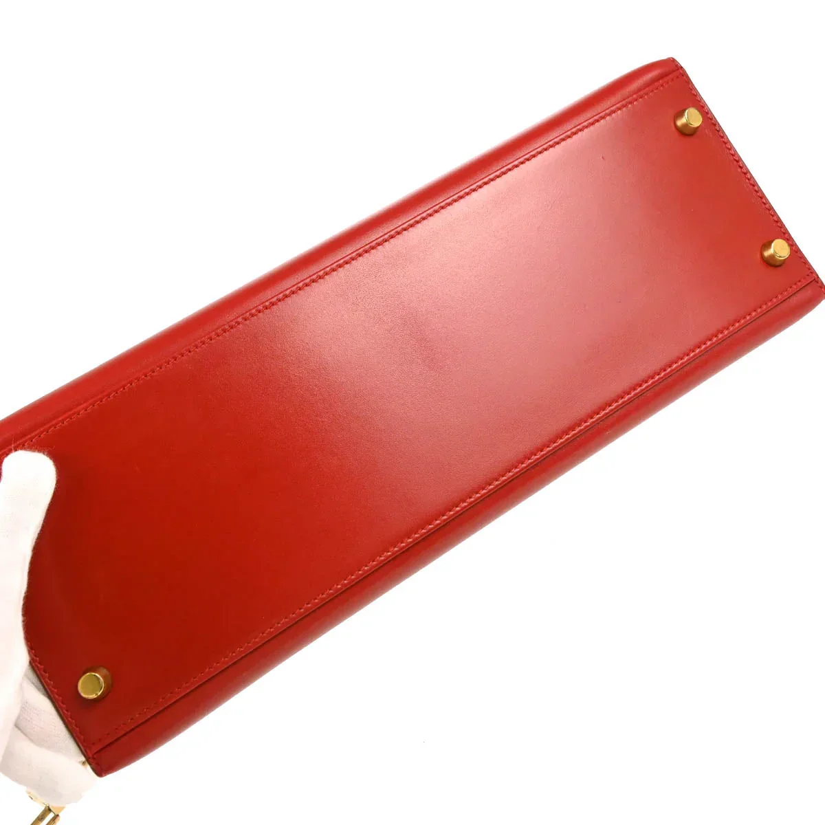 Hermes 1993 Red Box Calf Kelly 32 Sellier 2way Shoulder Handbag - Image 4