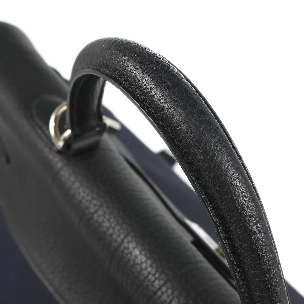 Hermes Toile Officier Taurillon Clemence Kelly 50 Retourne 2way Shoulder Handbag  2002 - Image 7