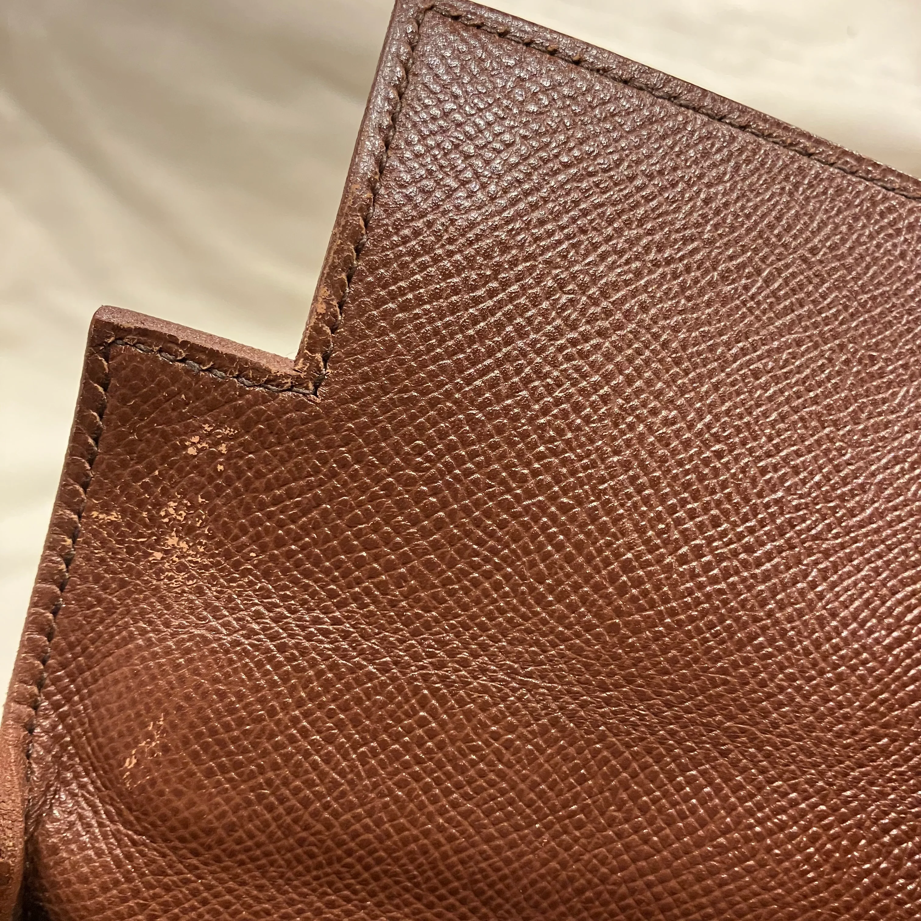 Hermes 1994 Marron Fonce Courchevel Kelly 32 Retourne 2way Shoulder Handbag - Image 14