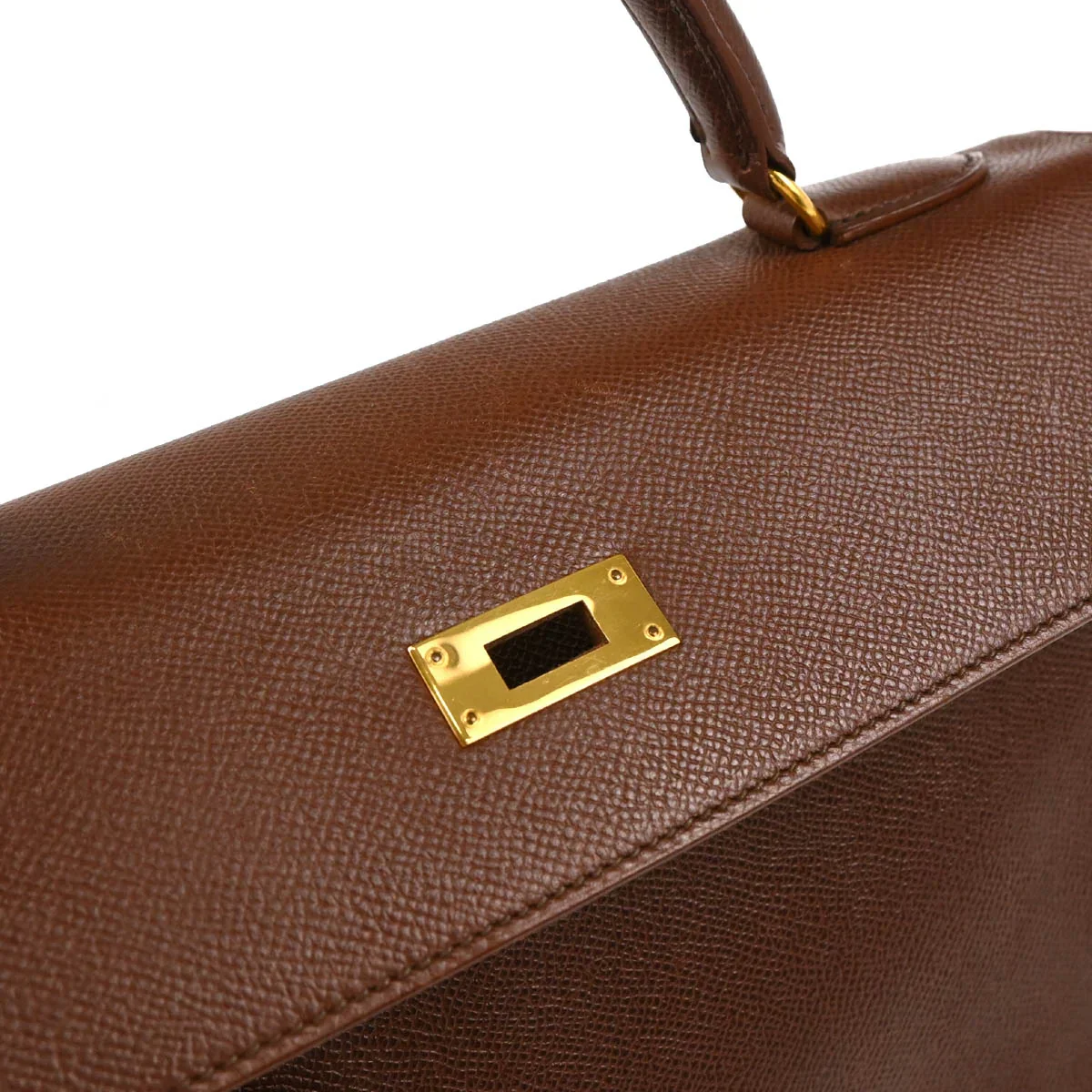 Hermes 1994 Marron Fonce Courchevel Kelly 32 Retourne 2way Shoulder Handbag - Image 7