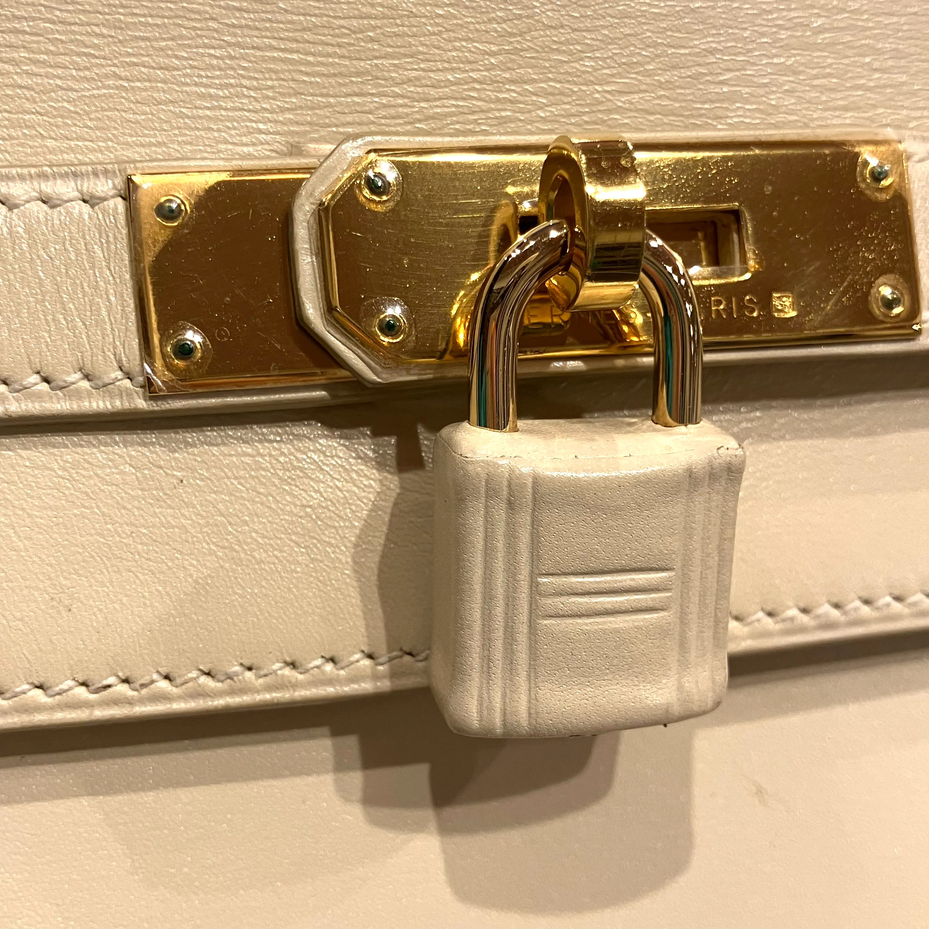 Hermes 2000 Beige Box Calf Kelly 32 Sellier 2way Shoulder Handbag - Image 15