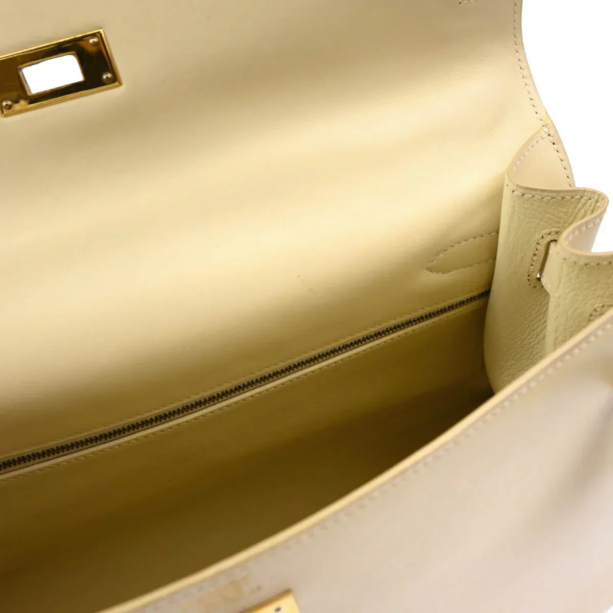 Hermes 2000 Beige Box Calf Kelly 32 Sellier 2way Shoulder Handbag - Image 8