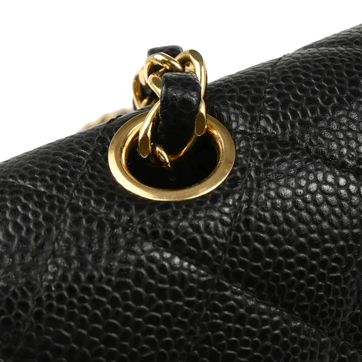 Chanel 2002-2003 Black Caviar Small Classic Double Flap Shoulder Bag - Image 7